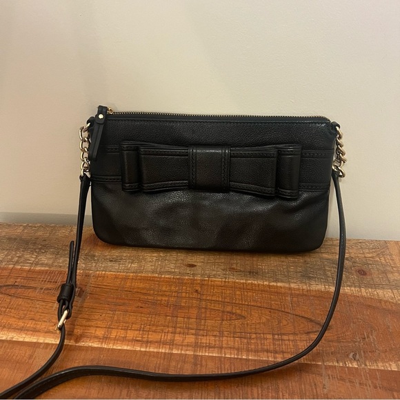 Kate Spade Celina Black Leather Bow Crossbody Bag - Picture 1 of 12